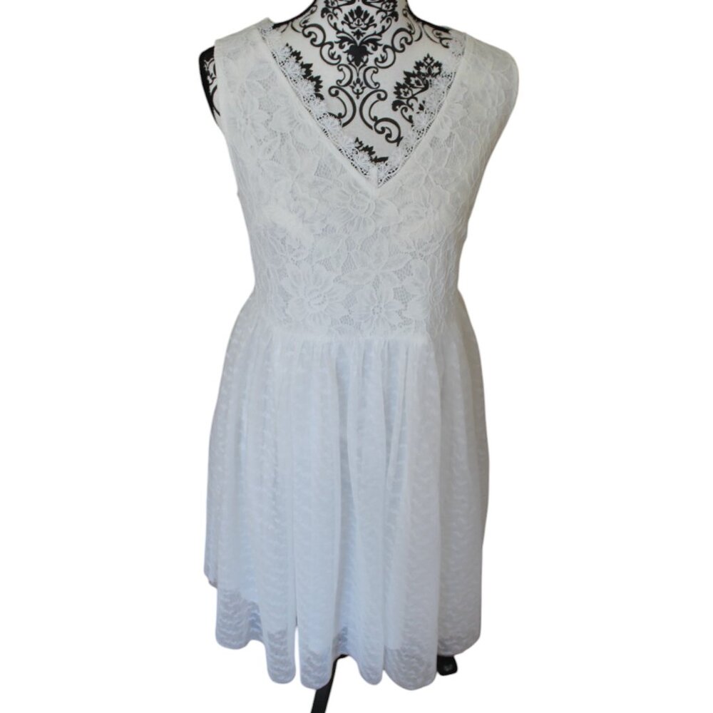 White Lace Midi Tank Skater Dress Size 1X NWT's